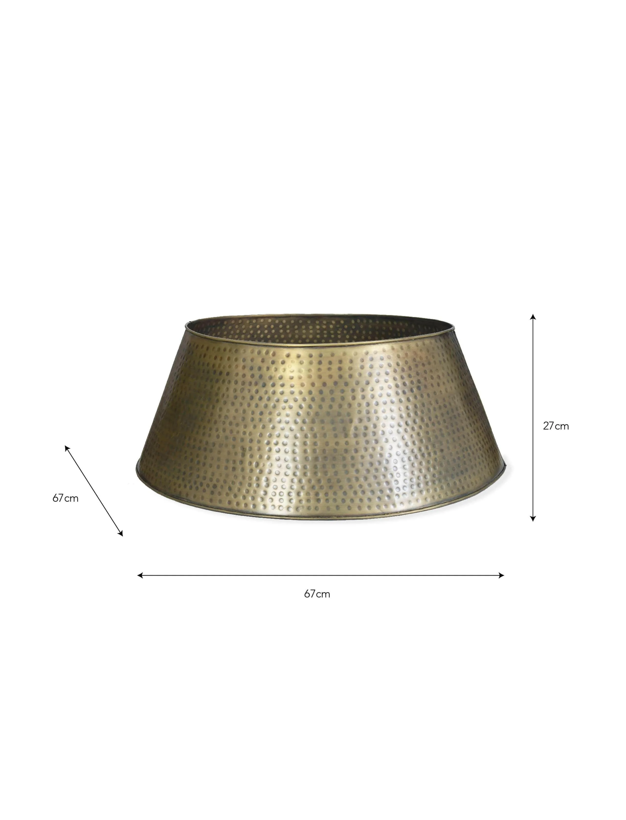 Hammered Christmas Tree Skirt - Antique Brass - Image 5