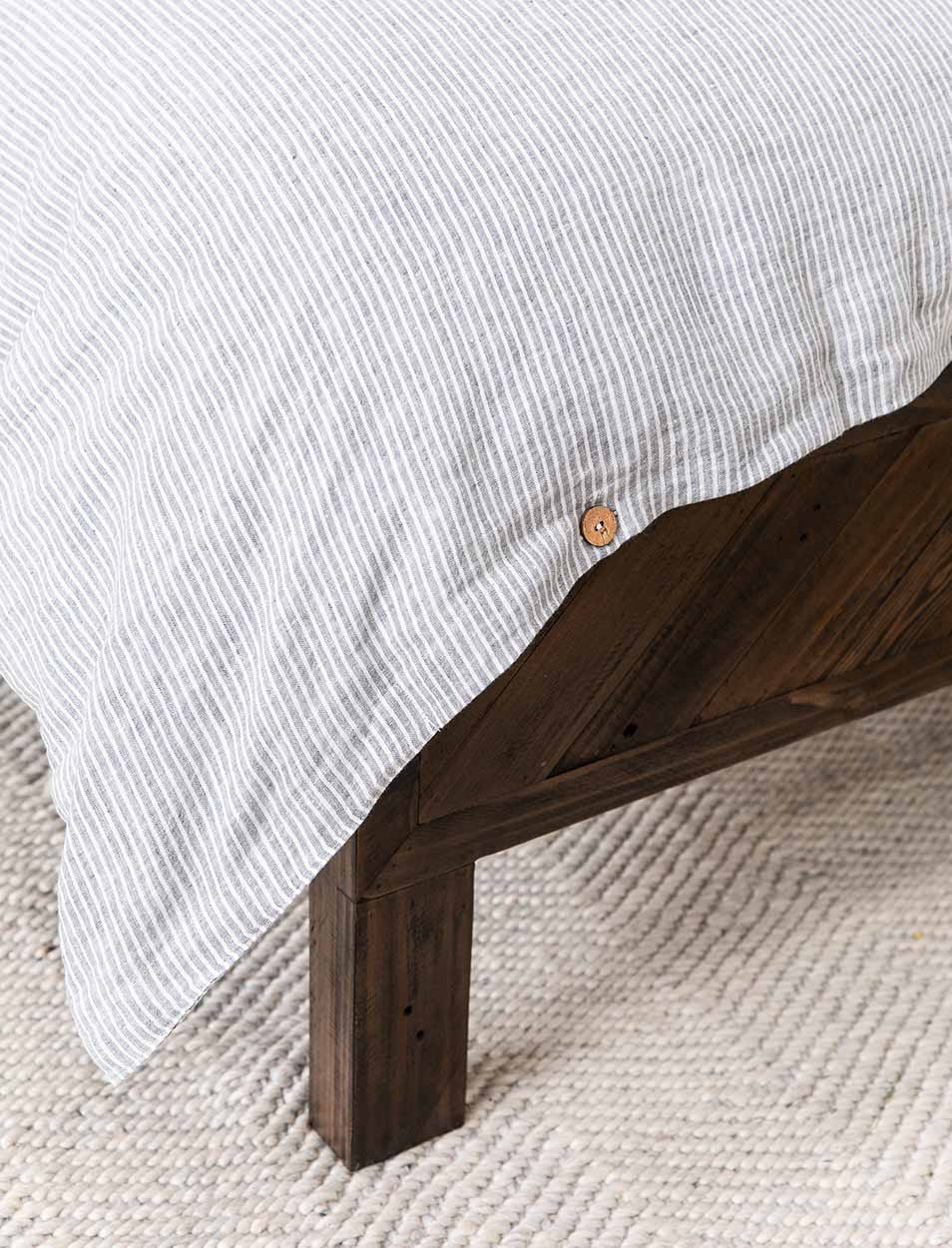 Pembridge Linen Duvet Cover Double Grey & White - Image 2