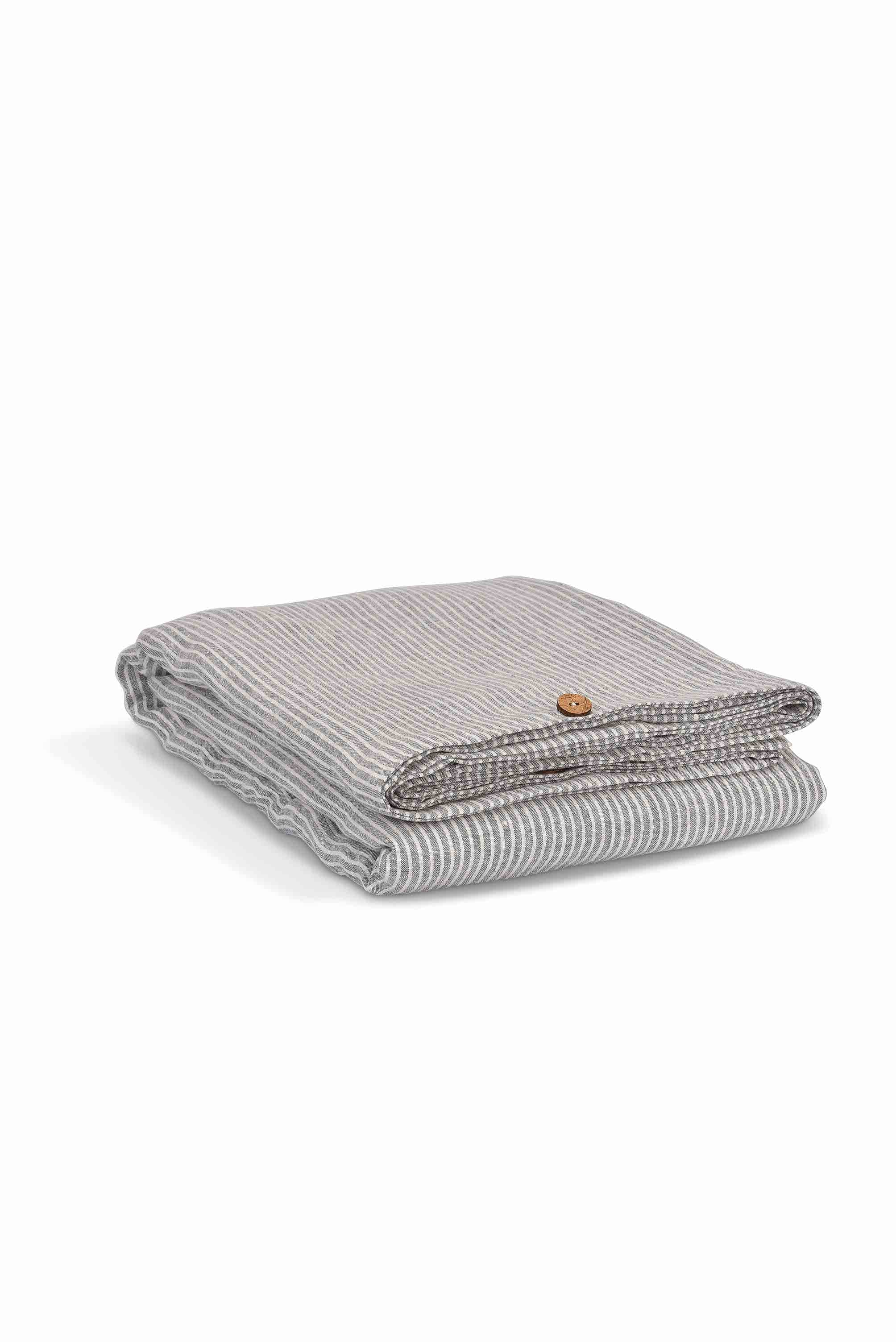 Pembridge Linen Duvet Cover King Grey & White - Image 3