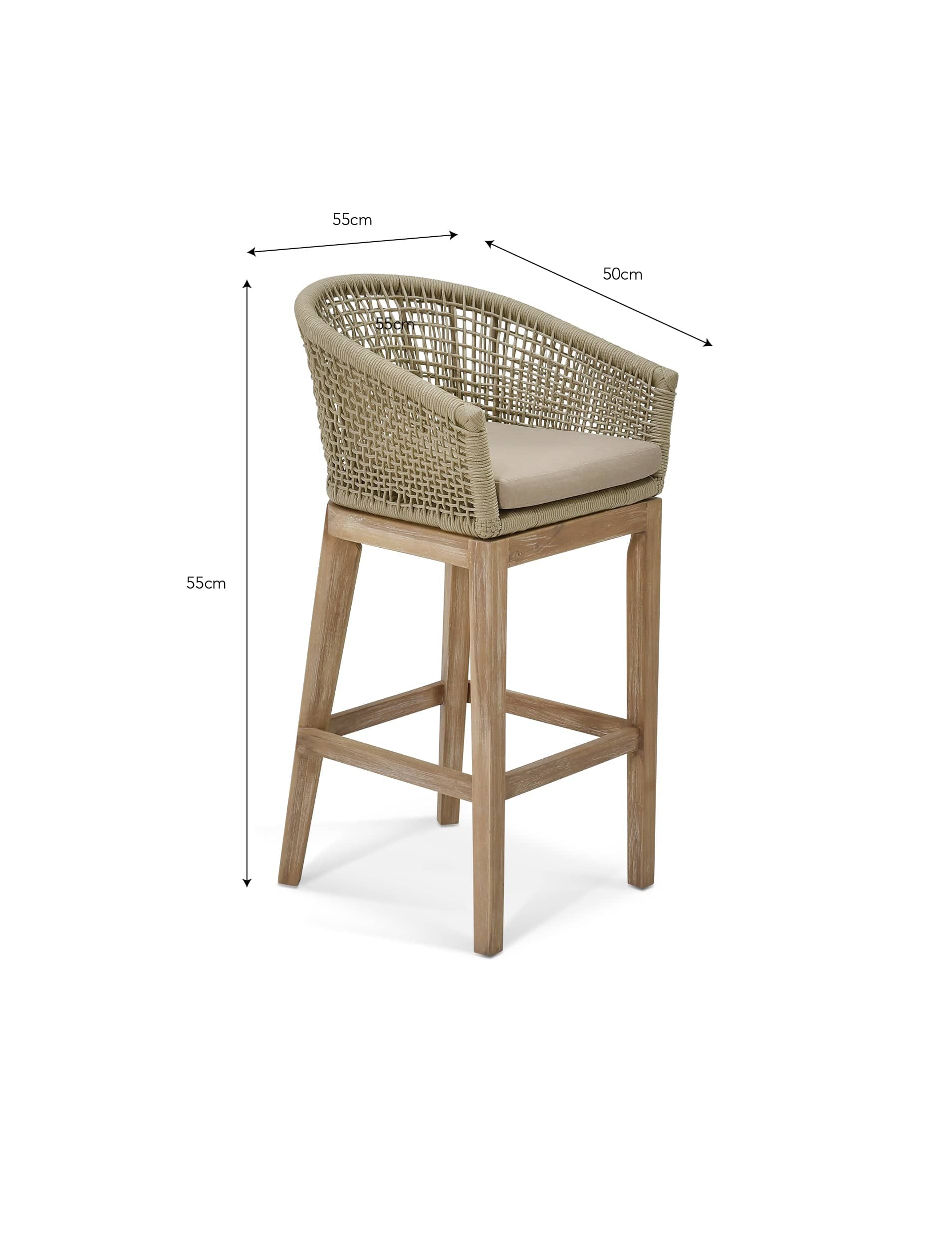 Lynton Bar Stool Set of 2 Grey - Image 6