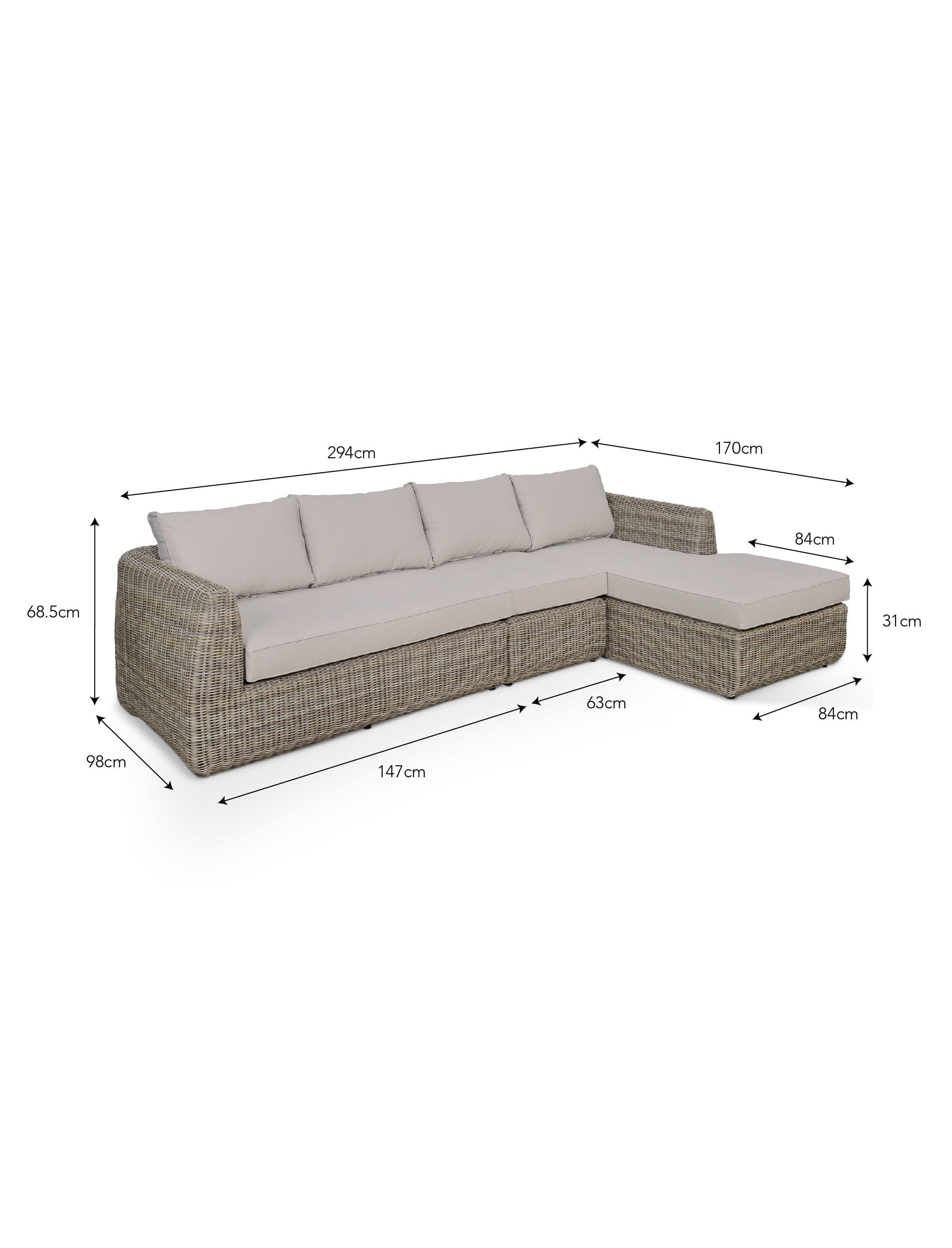 Skala Corner Sofa Set Light Rattan - Image 3