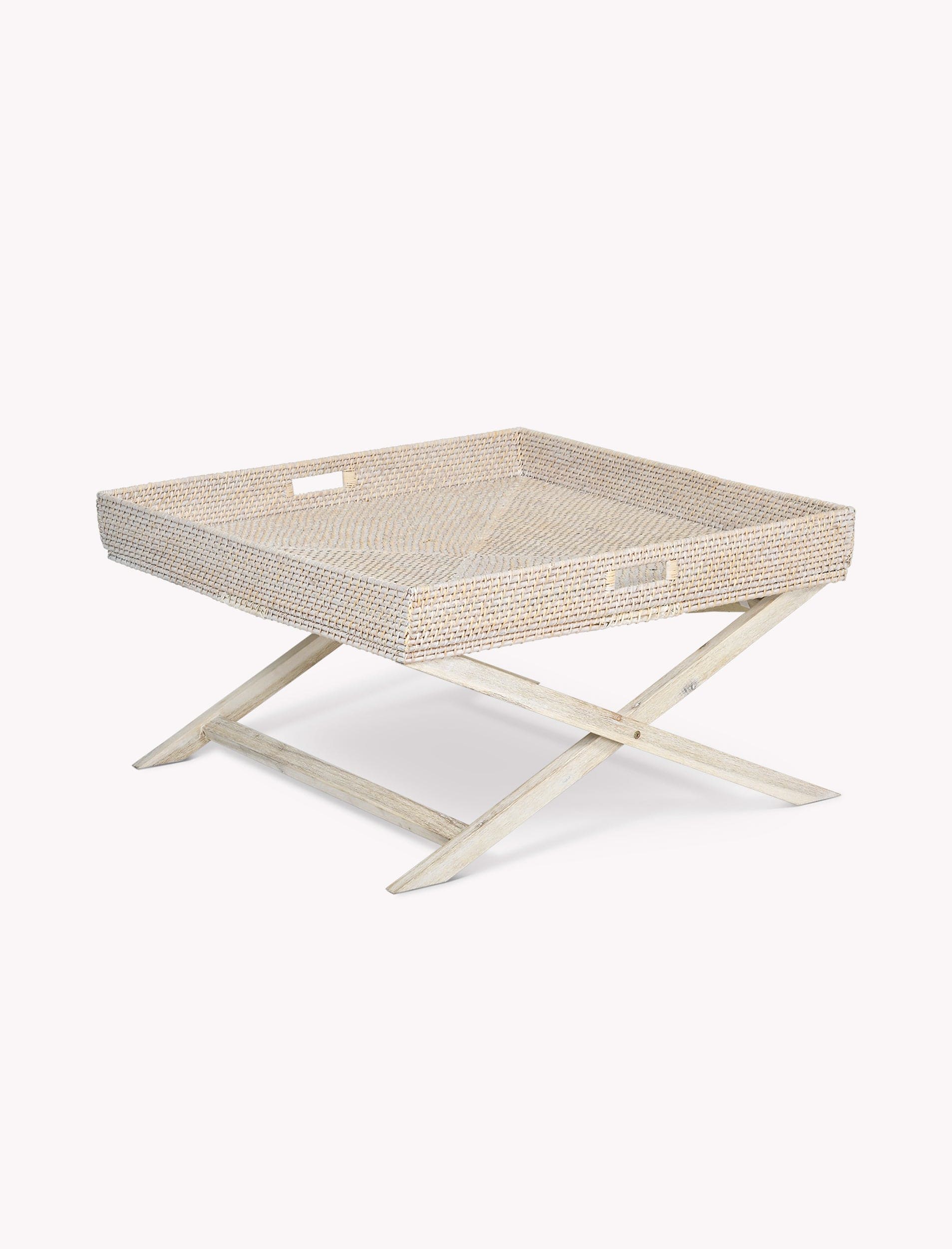 Wittering Rattan Coffee Tray Table with Stand Square - Image 8