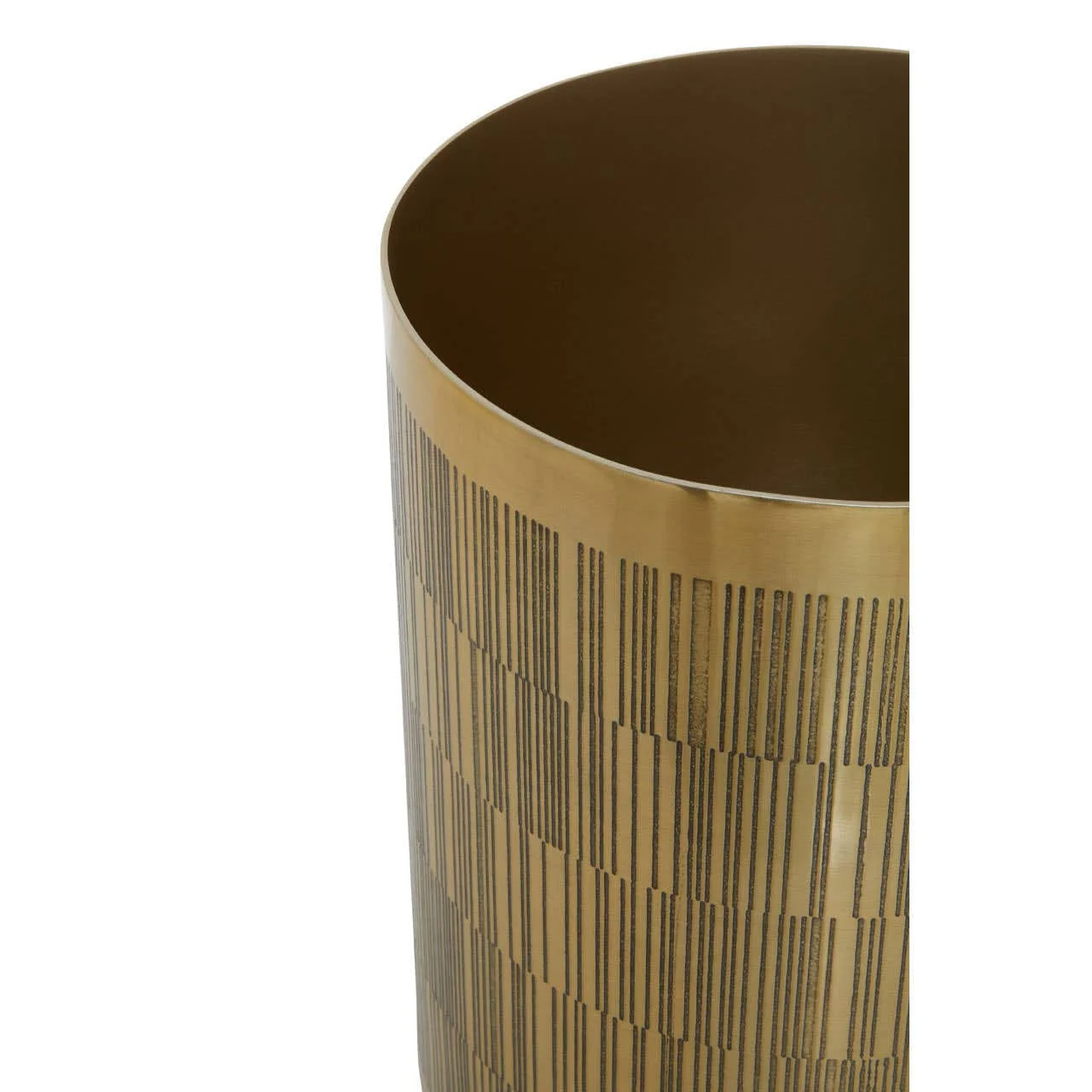Allegra Gold Finish Aluminium Round Waste Bin - Image 4