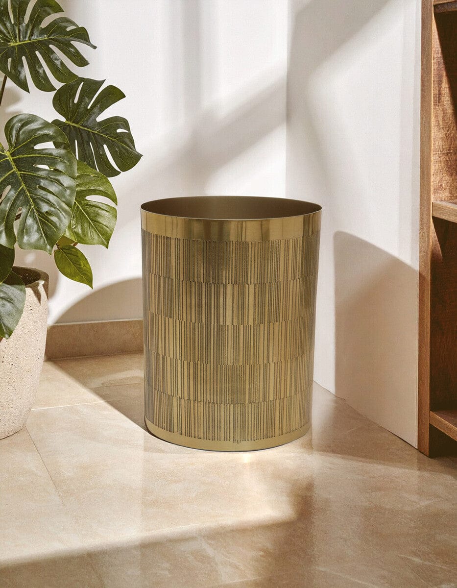 Allegra Gold Finish Aluminium Round Waste Bin - Image 6