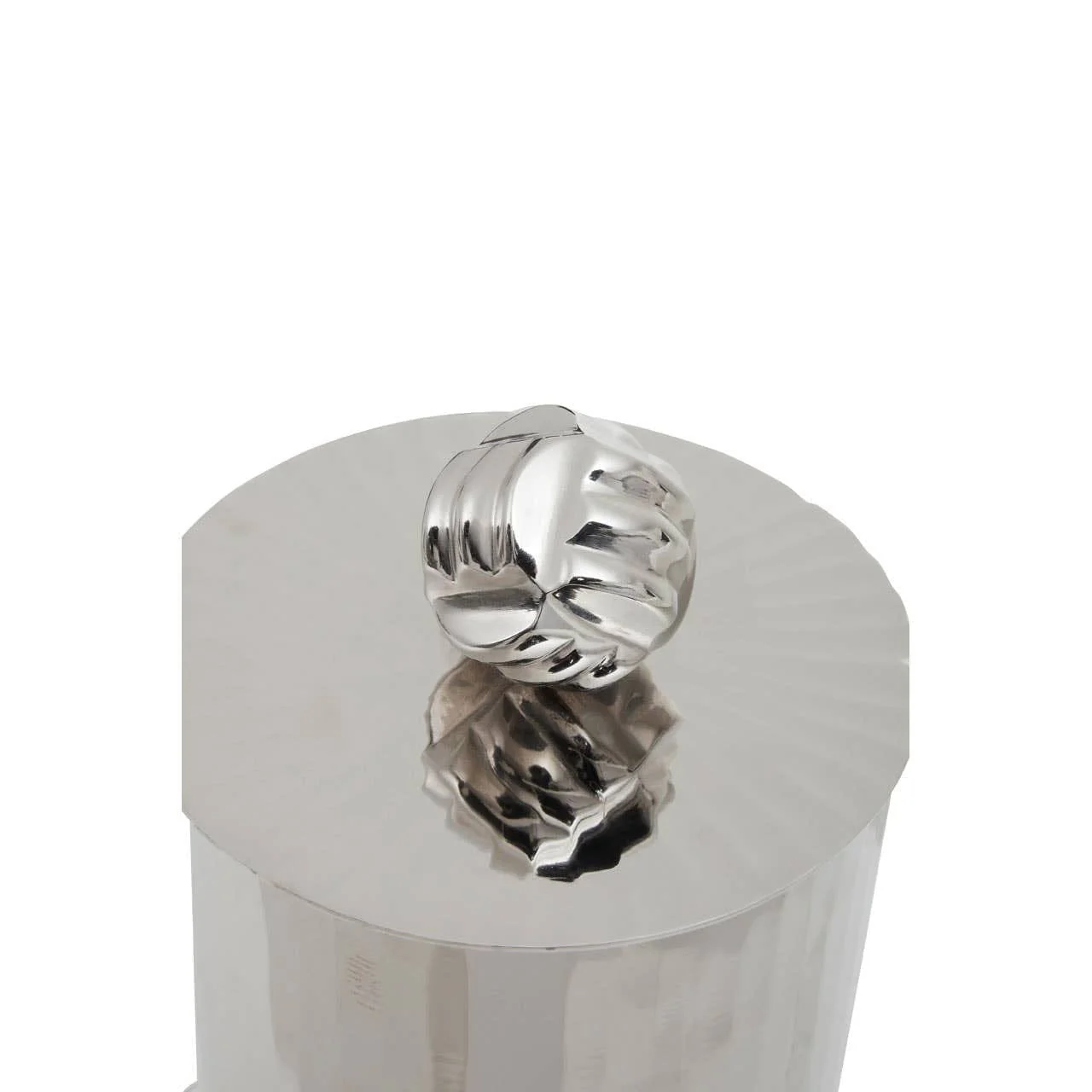 Amreli Large Vertical Textured Silver Metal Trinket Box - Image 4