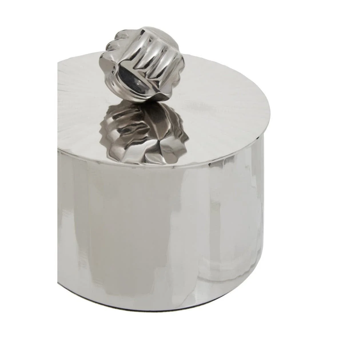 Amreli Small Vertical Textured Silver Metal Trinket Box - Image 3