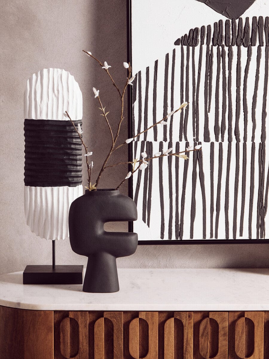 Astratto Black and White Abstract Hand Painted Wall Art - Image 8