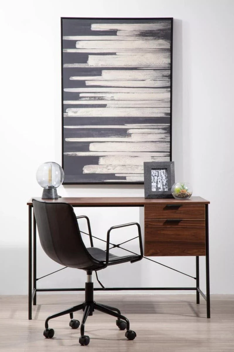 Astratto Black and Natural Canvas Wall Art - Image 4