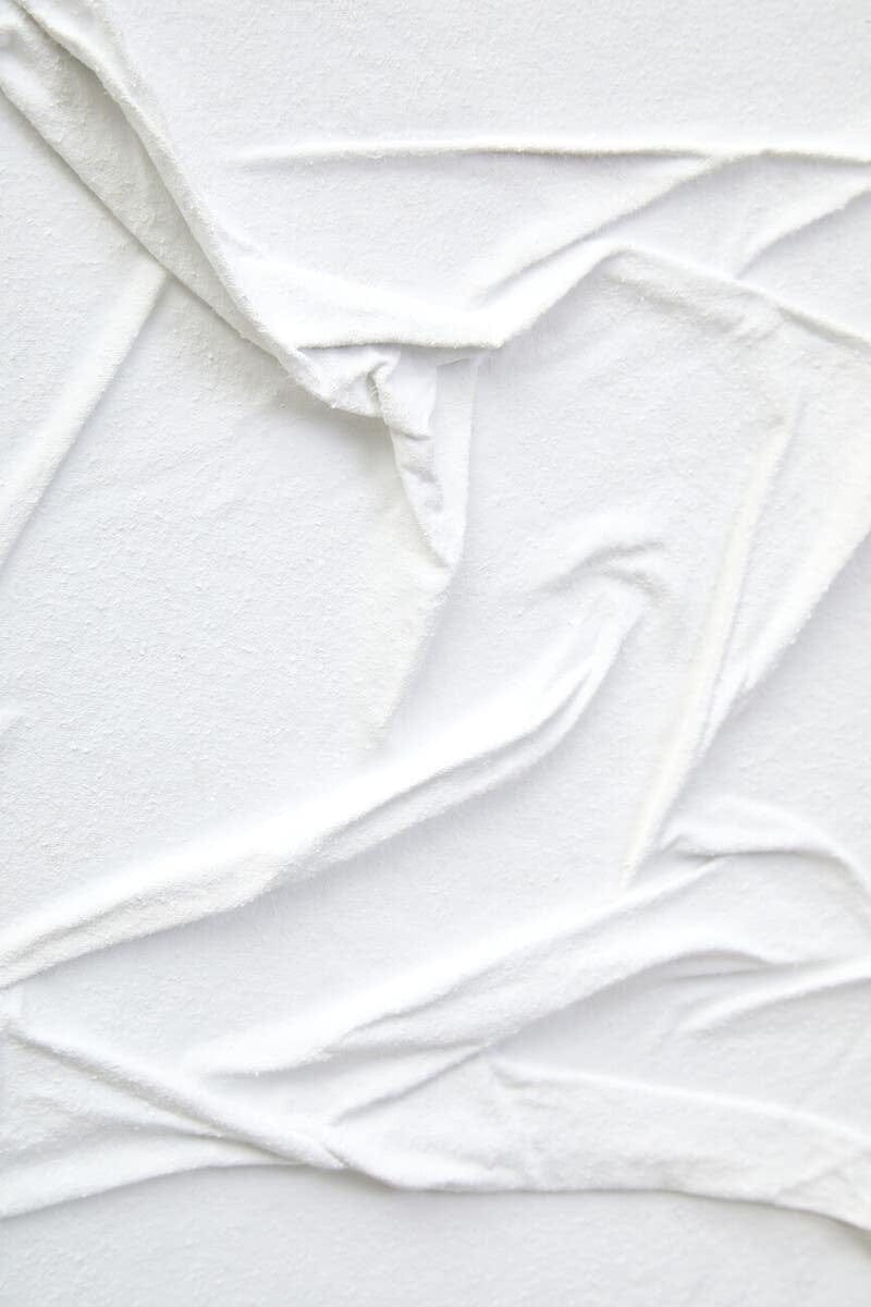 Astratto White Hand Painted Sculptural Fabric Wall Art - Image 7