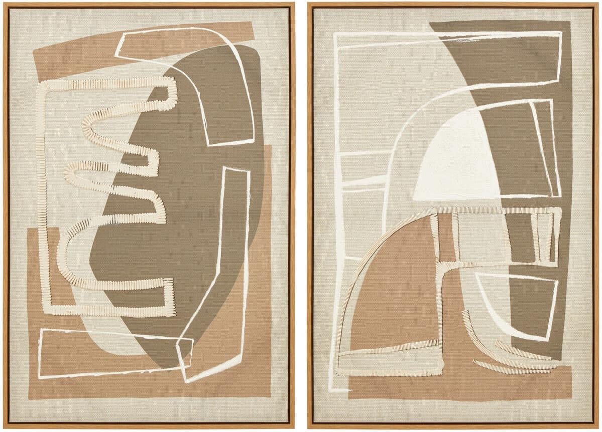 Astratto Set of 2 Neutral Abstract Canvas Wall Art