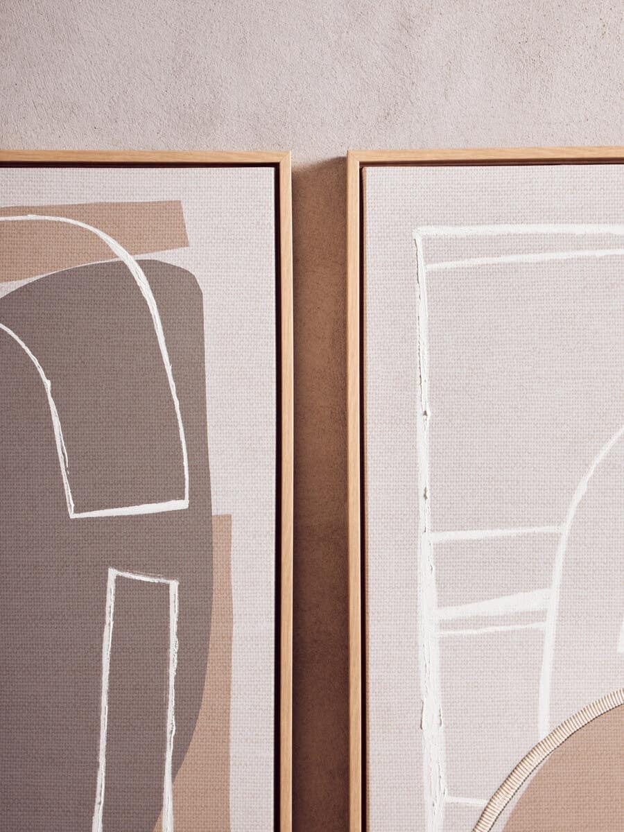 Astratto Set of 2 Neutral Abstract Canvas Wall Art - Image 6