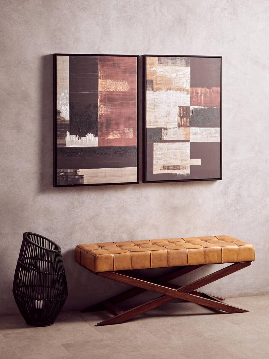 Astratto Set of 2 Geometric Abstract Canvas Wall Art - Image 5