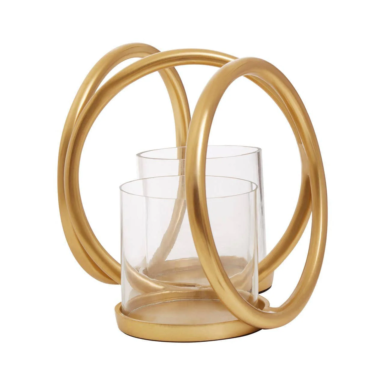 Aura Small Gold Finish Double Candle Holder. - Image 5