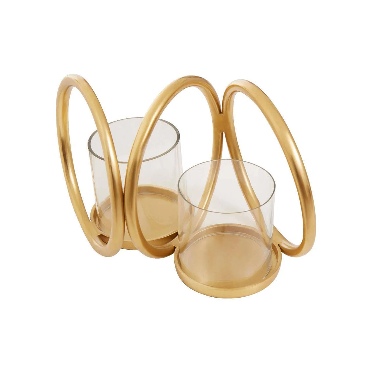 Aura Small Gold Finish Double Candle Holder. - Image 6