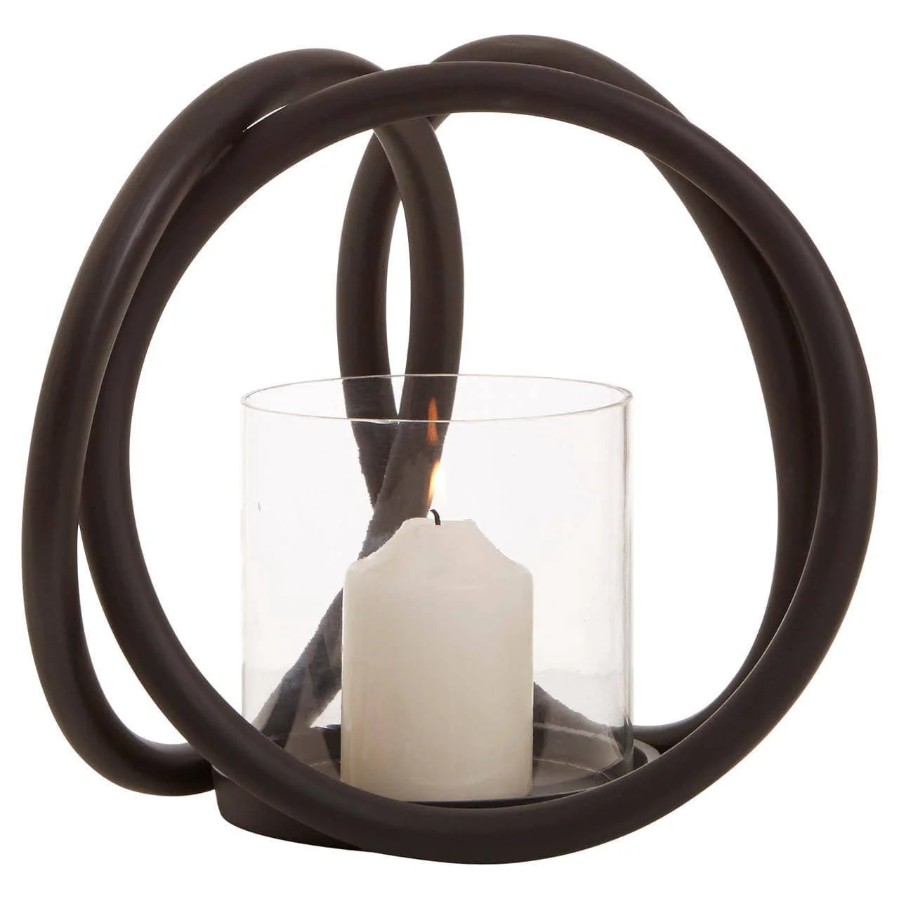 Aura Small Matte Black Finish Candle Holder - Image 4