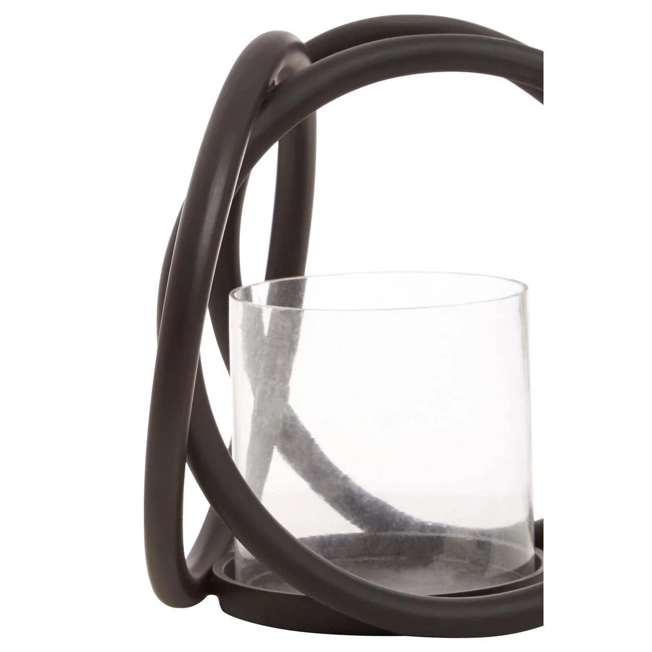 Aura Small Matte Black Finish Candle Holder - Image 9
