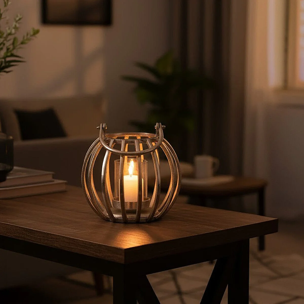 Aura Small Silver Finish Lantern - Image 9