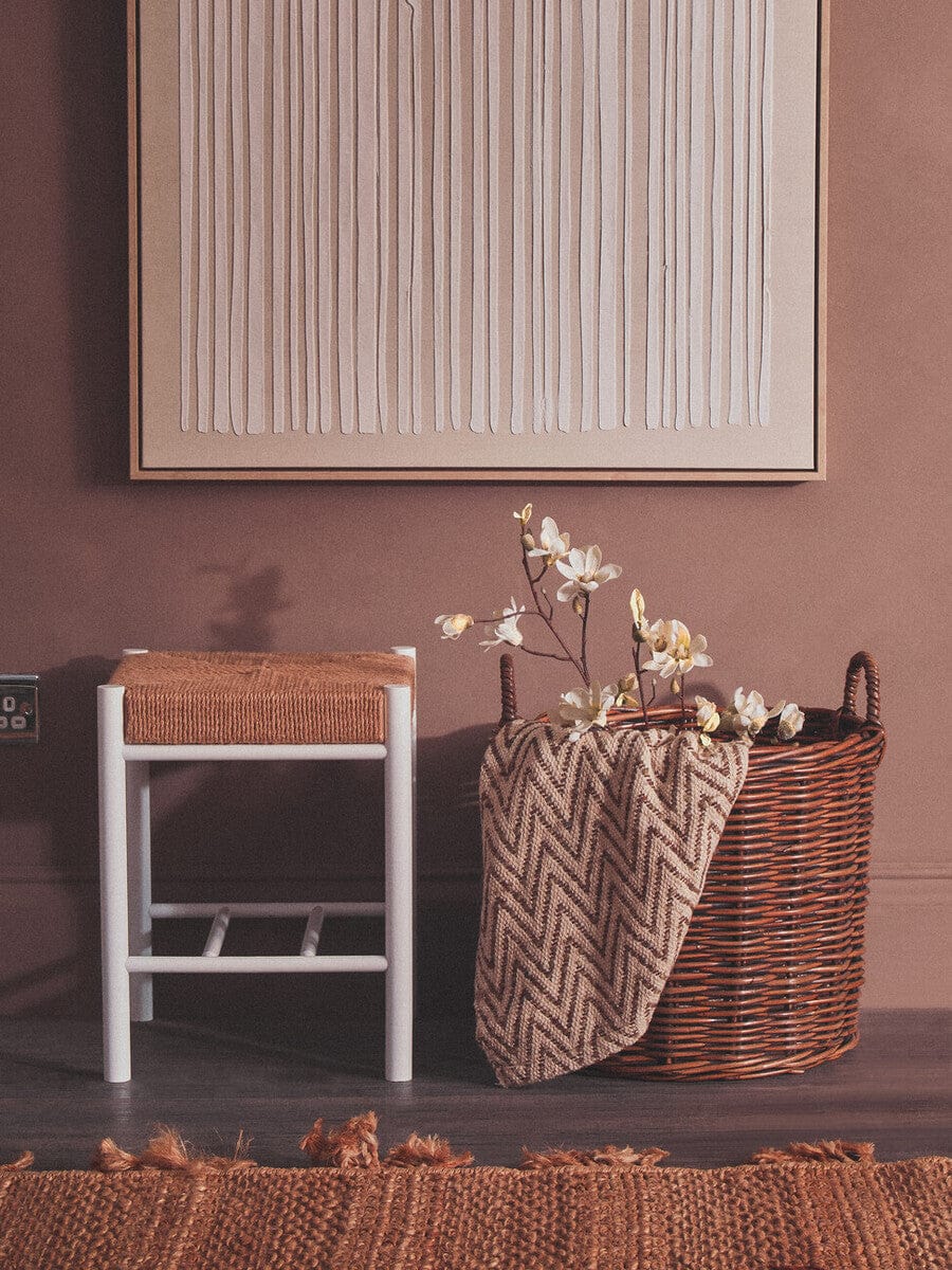 Bandar Natural Rope and White Wood Stool - Image 12
