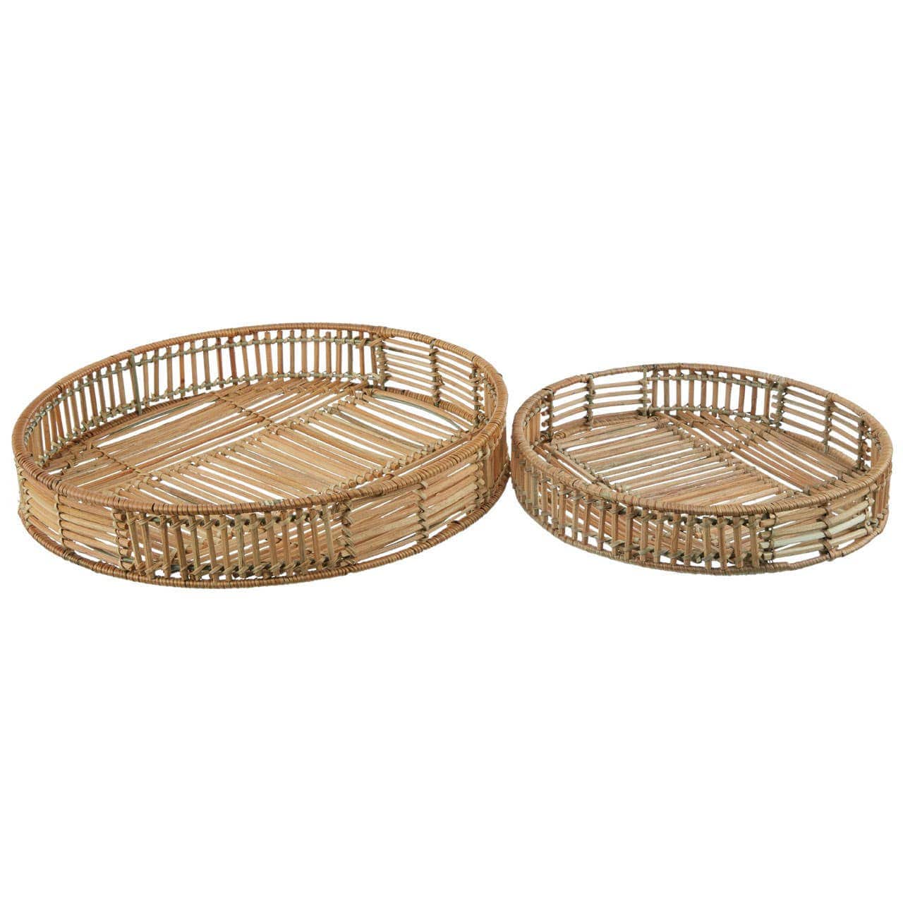 Batu Set of 2 Natural RattanTrays - Image 2
