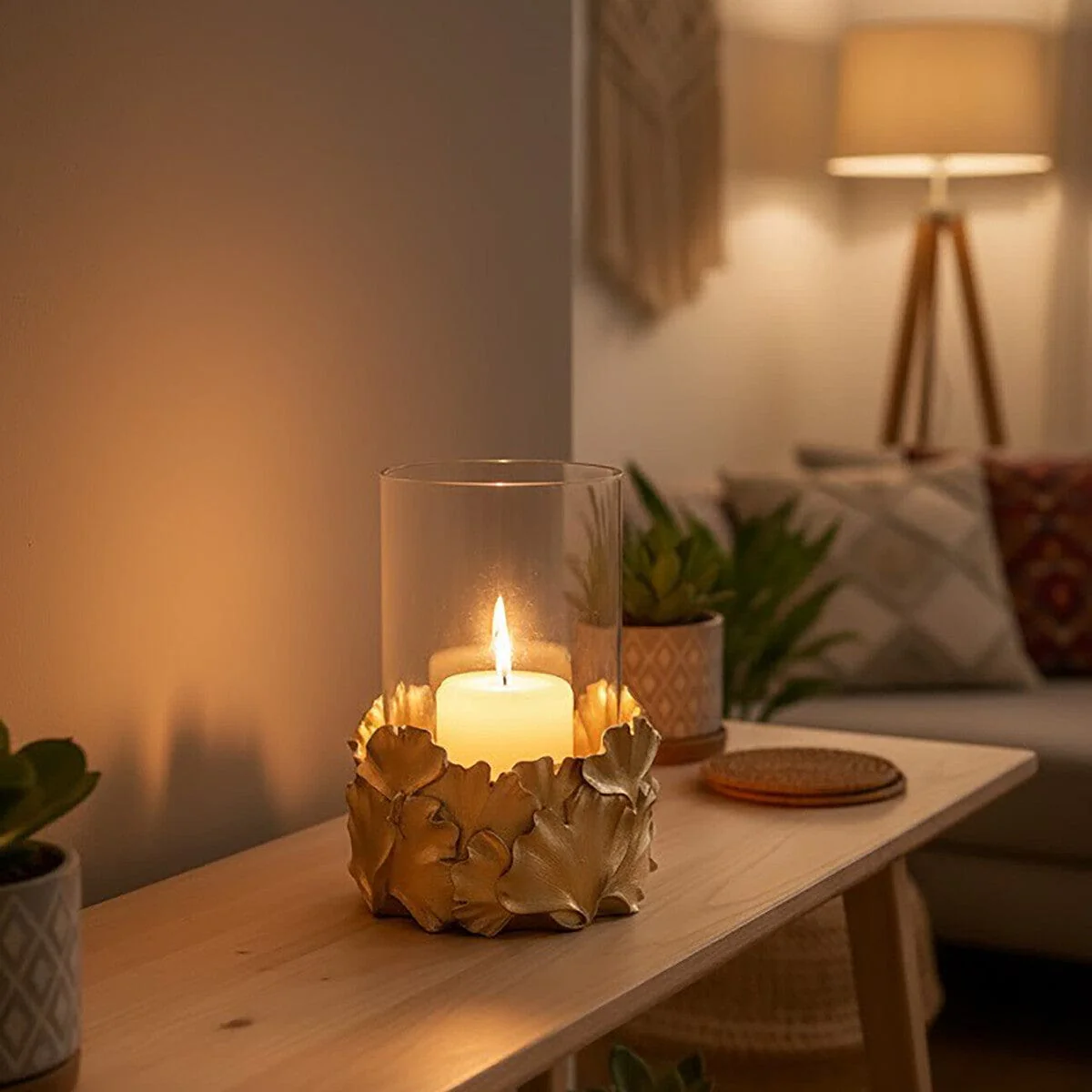 Boho Ginkgo Candle Holder - Image 7