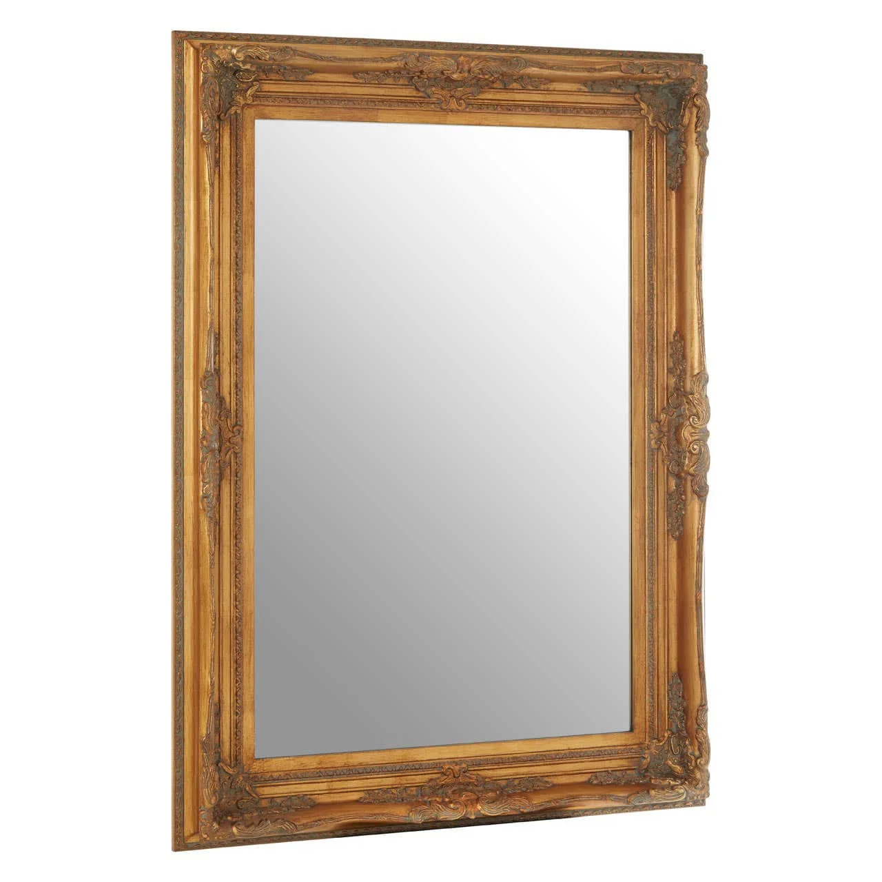 Brussels Baroque Rectangular Antique Gold Wall Mirror - Image 2