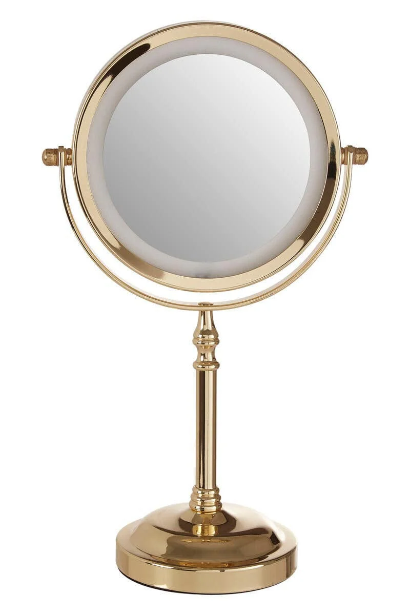 Cassini Gold Finish LED Large Table Mirror - Image 2