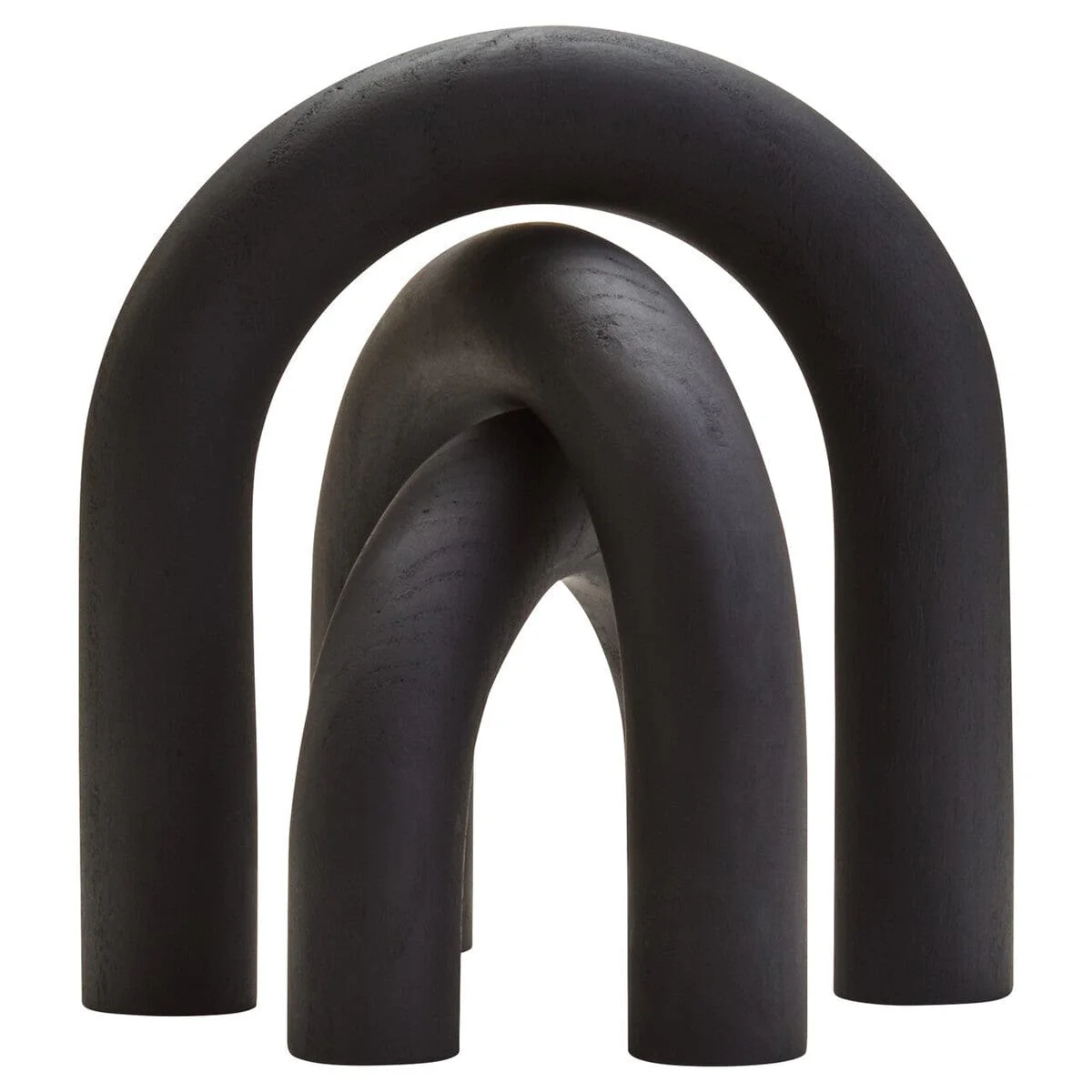 Cato Black Wood Arch Sculpture - Image 2