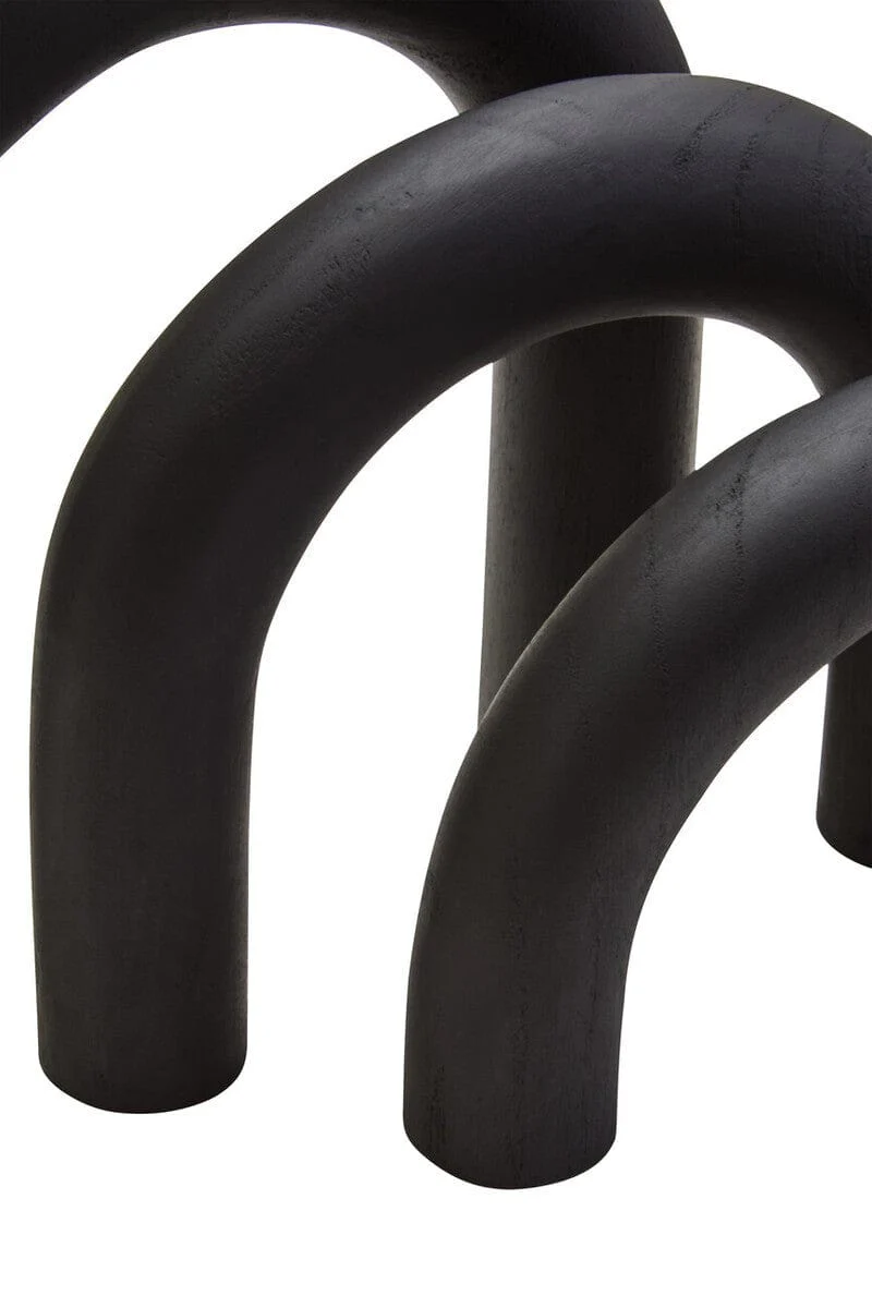 Cato Black Wood Arch Sculpture - Image 4
