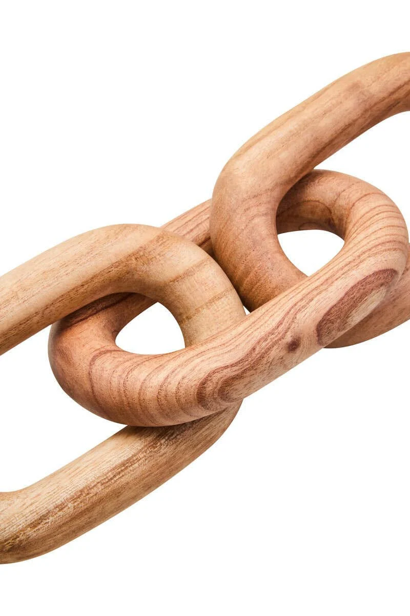 Cato Natural Wood 3 Link Chain Decor - Image 2