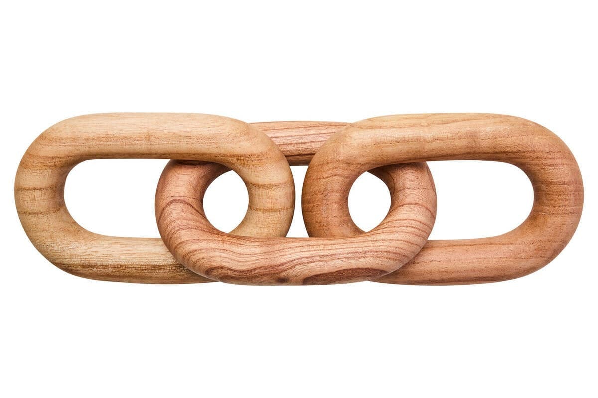 Cato Natural Wood 3 Link Chain Decor - Image 4