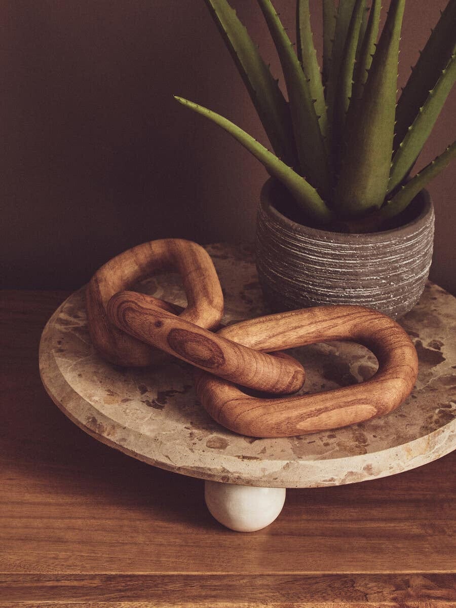 Cato Natural Wood 3 Link Chain Decor - Image 5