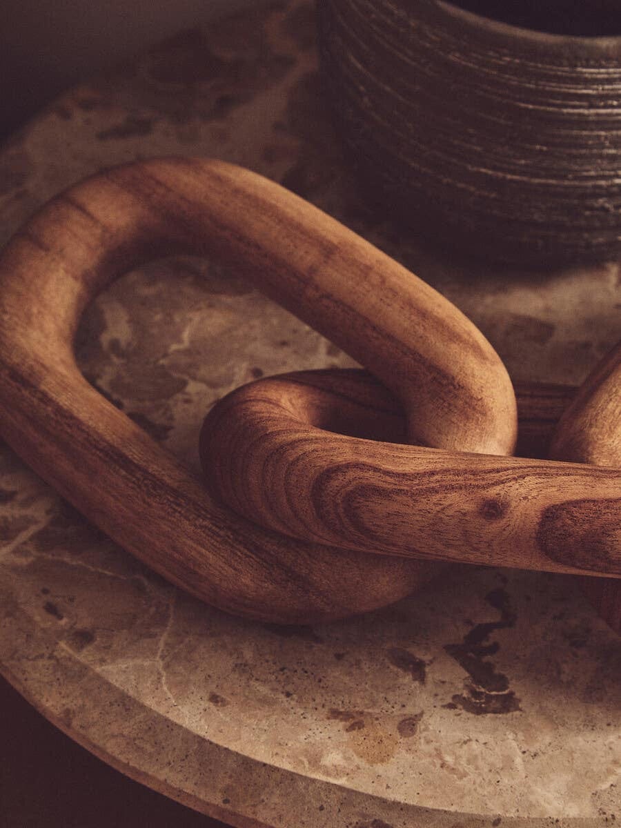 Cato Natural Wood 3 Link Chain Decor - Image 6