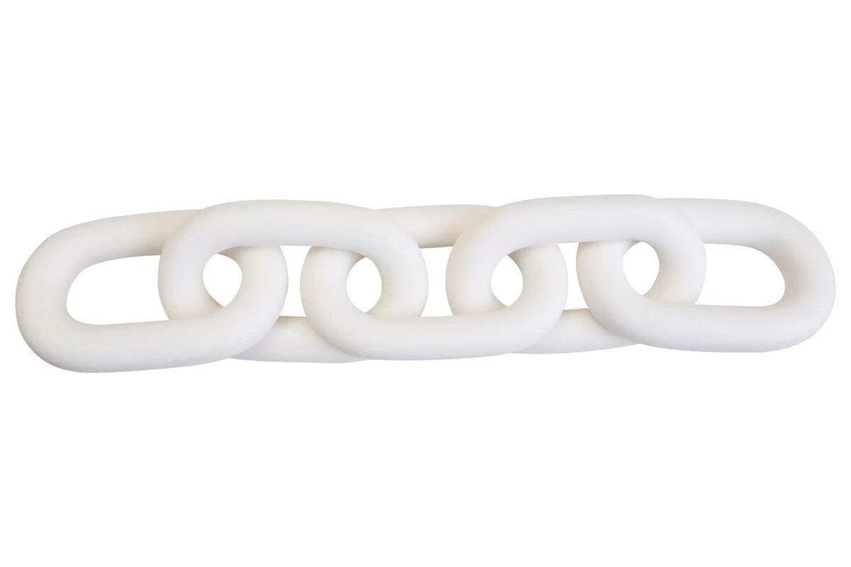 Cato White Wood 5 Link Chain Decor - Image 2