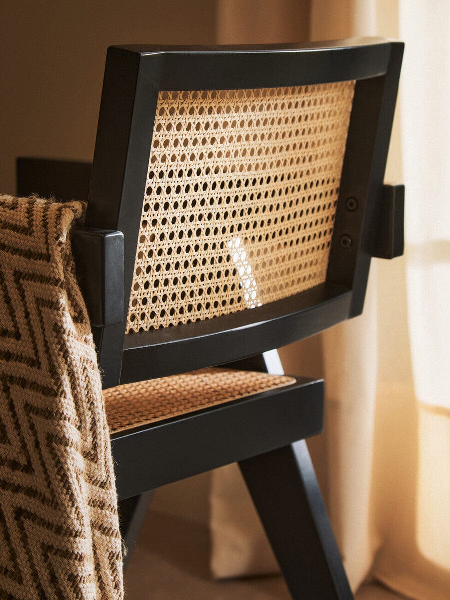 Cebu Natural Cane and Black Beech Wood Dining Chair - Image 13