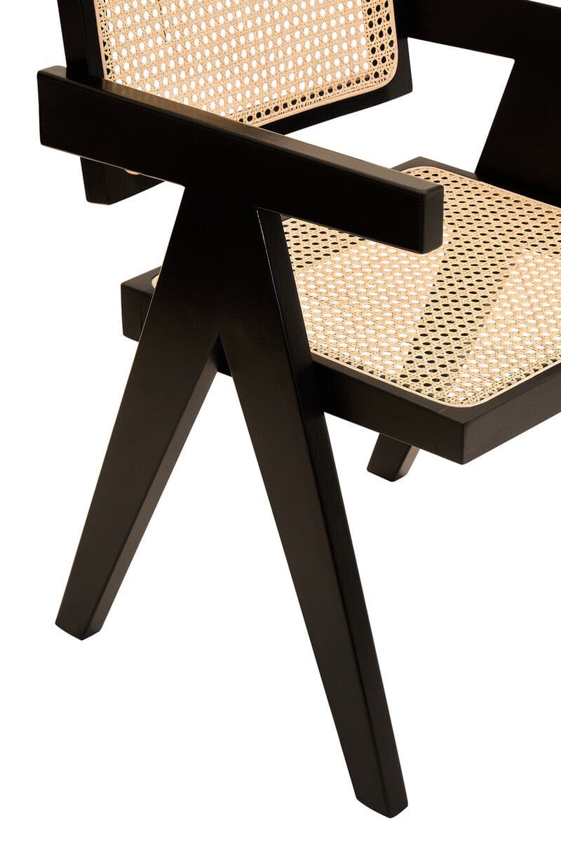 Cebu Natural Cane and Black Beech Wood Dining Chair - Image 5