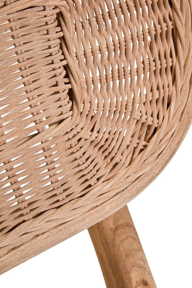 Cebu Beige Fabric and Grey Wash Elm Wood Dining Chair - Image 7