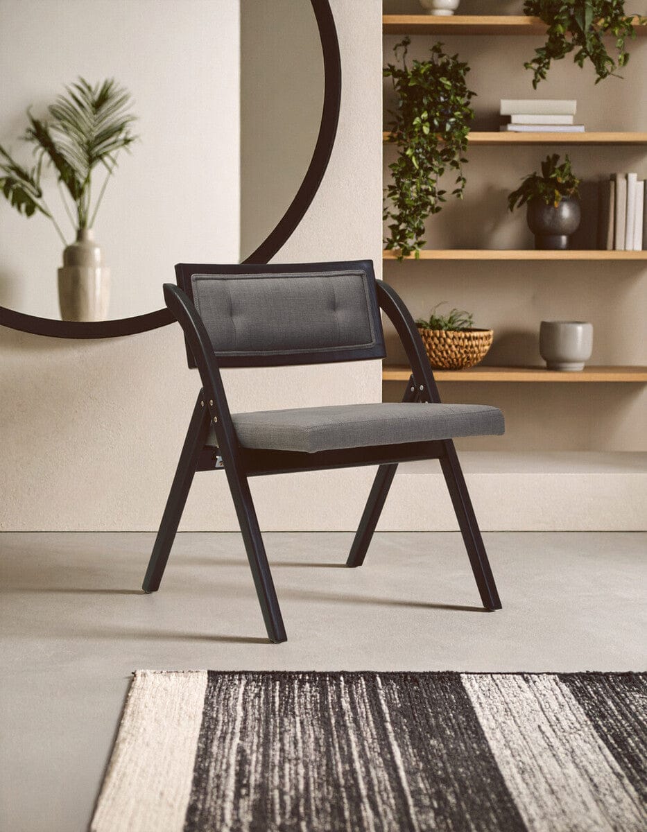 Cebu Grey and Black Elm Wood Folding Chair - Image 15