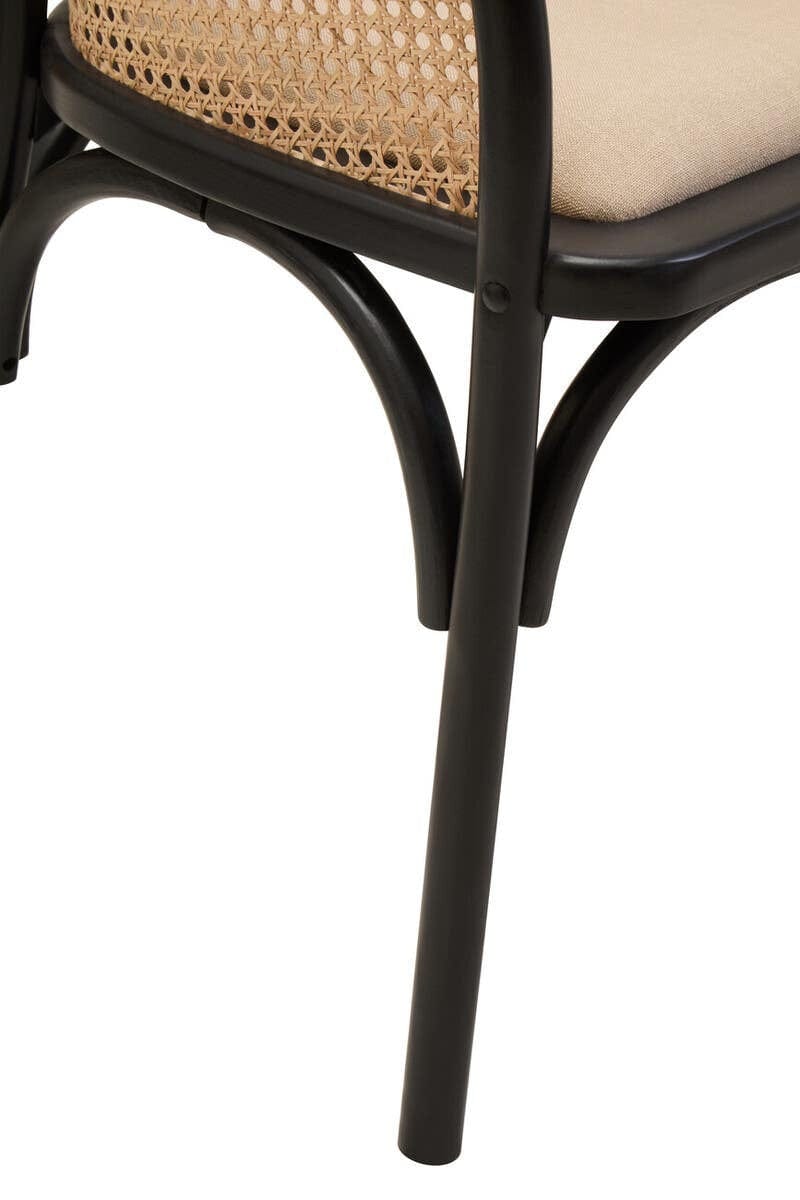 Cebu Natural Cane Bench with Black Beech Wood Frame - Image 9