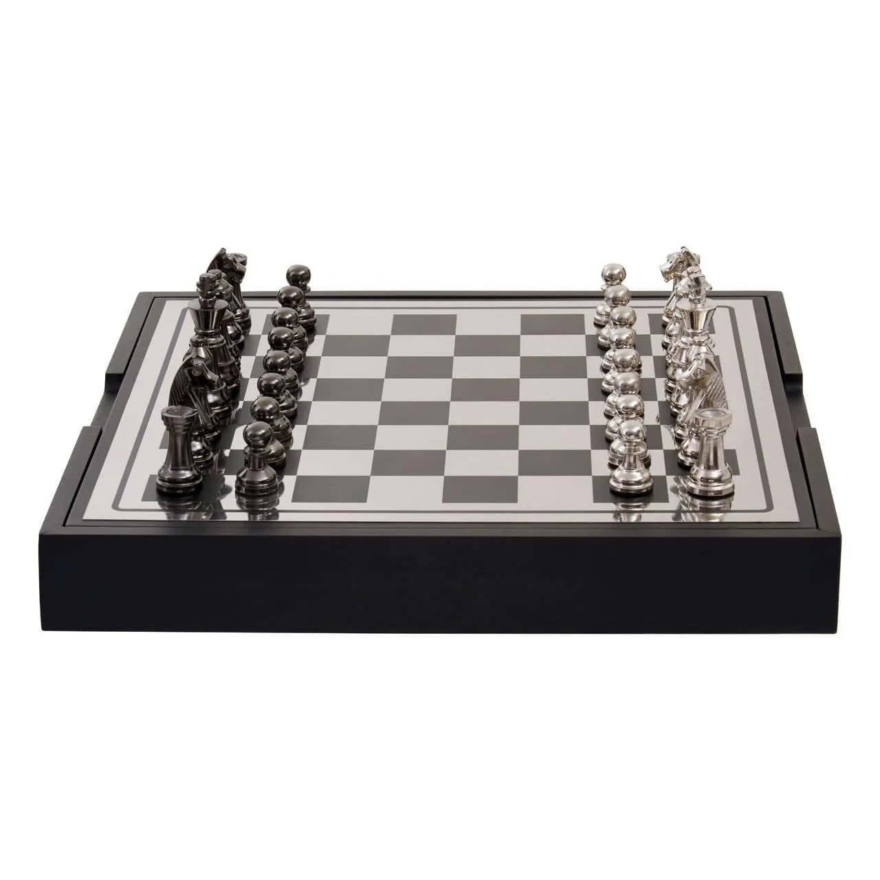 Churchill Games Black and Silver Chess Set - Image 2