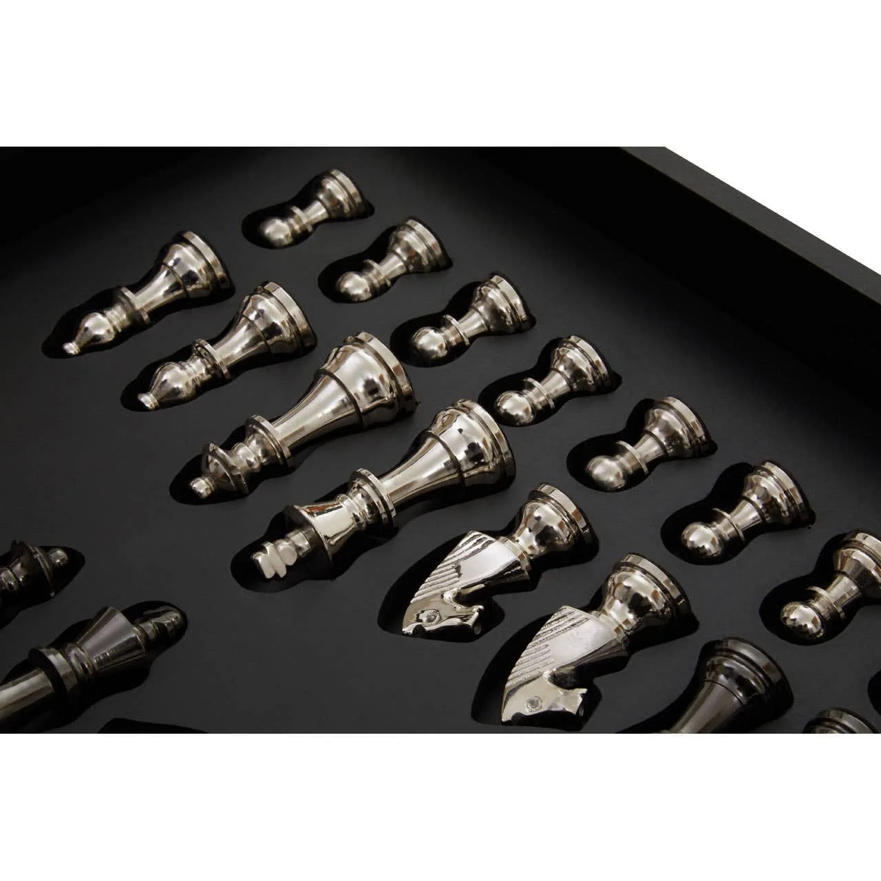 Churchill Games Black and Silver Chess Set - Image 5