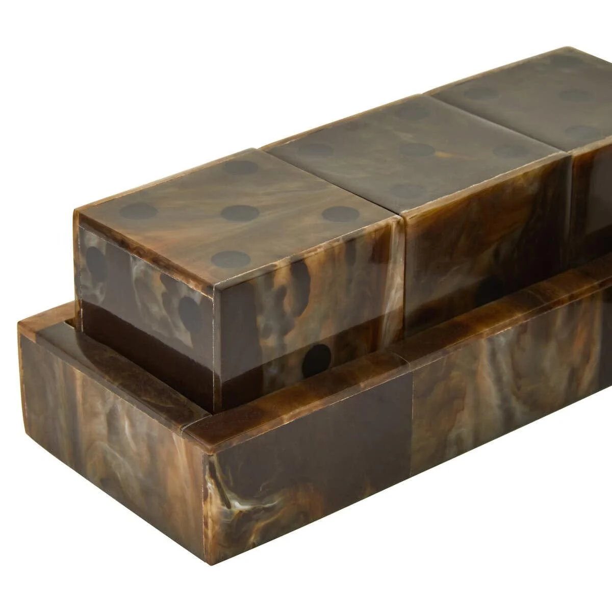 Churchill Games Brown and Black Finish Five Dice Set - Image 10