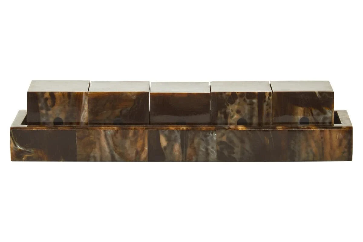 Churchill Games Brown and Black Finish Five Dice Set - Image 12