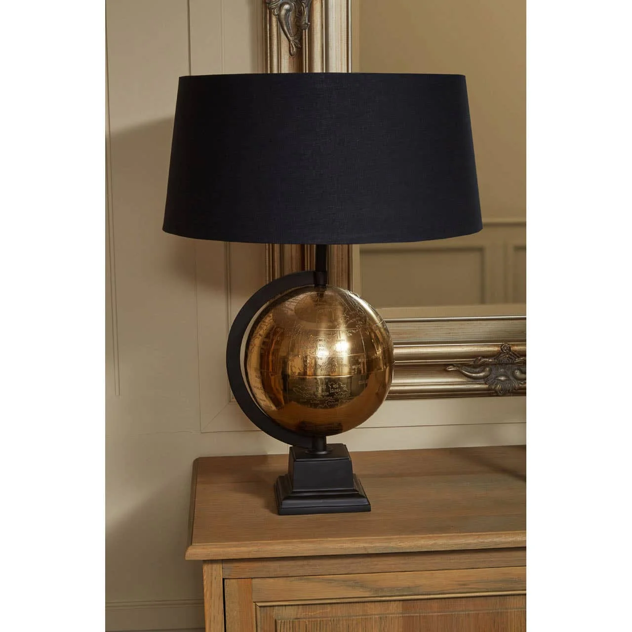 Churchill Globe Antique Brass Table Lamp - Image 6