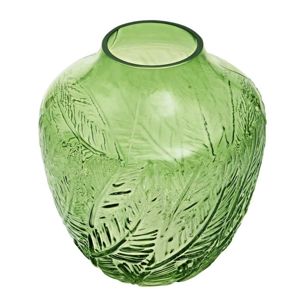 Corie Small Botanical Green Glass Vase - Image 2
