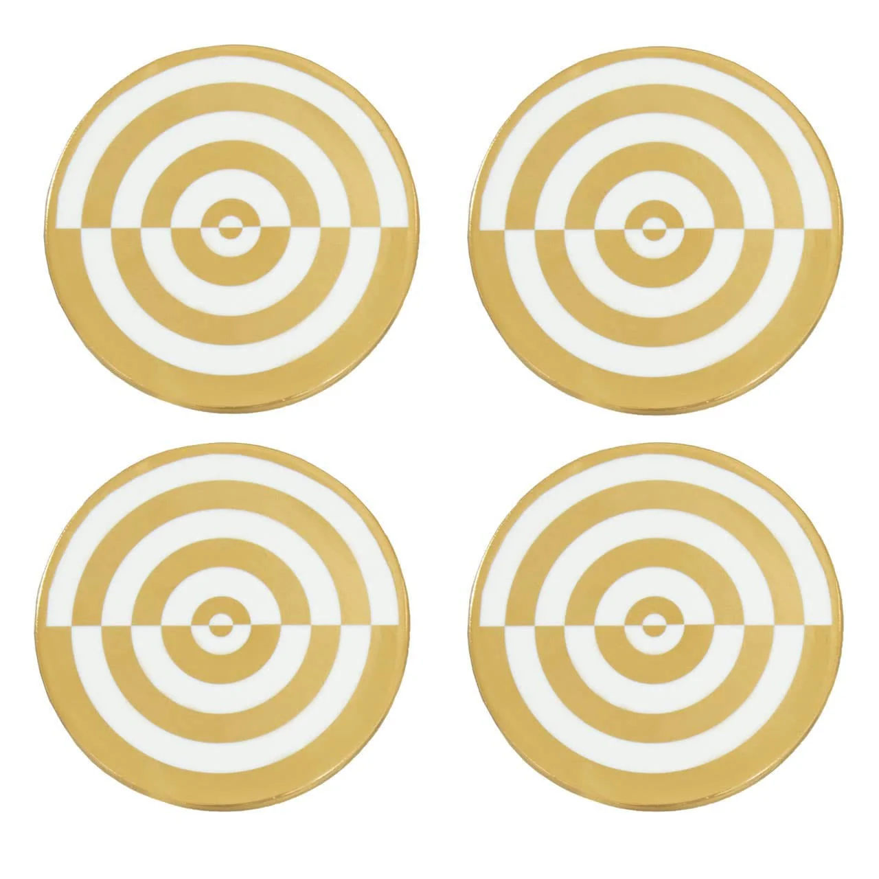 Curva Gold and White Set Of Four Coasters