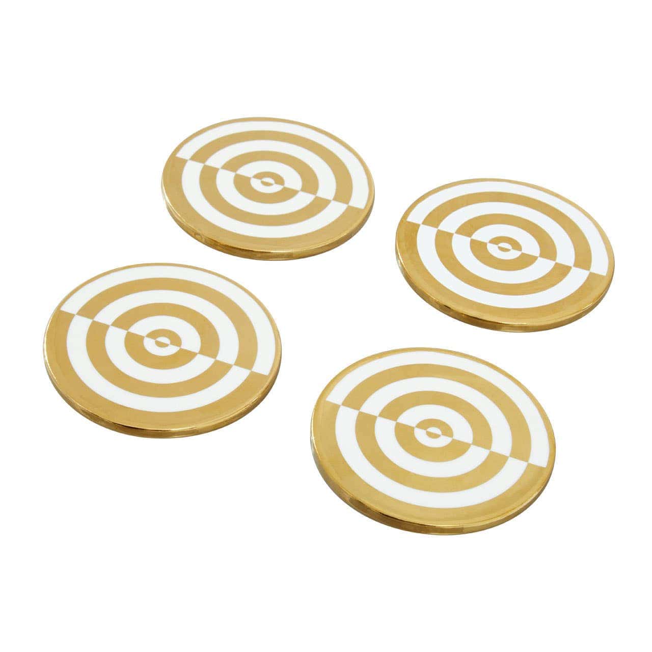 Curva Gold and White Set Of Four Coasters - Image 2