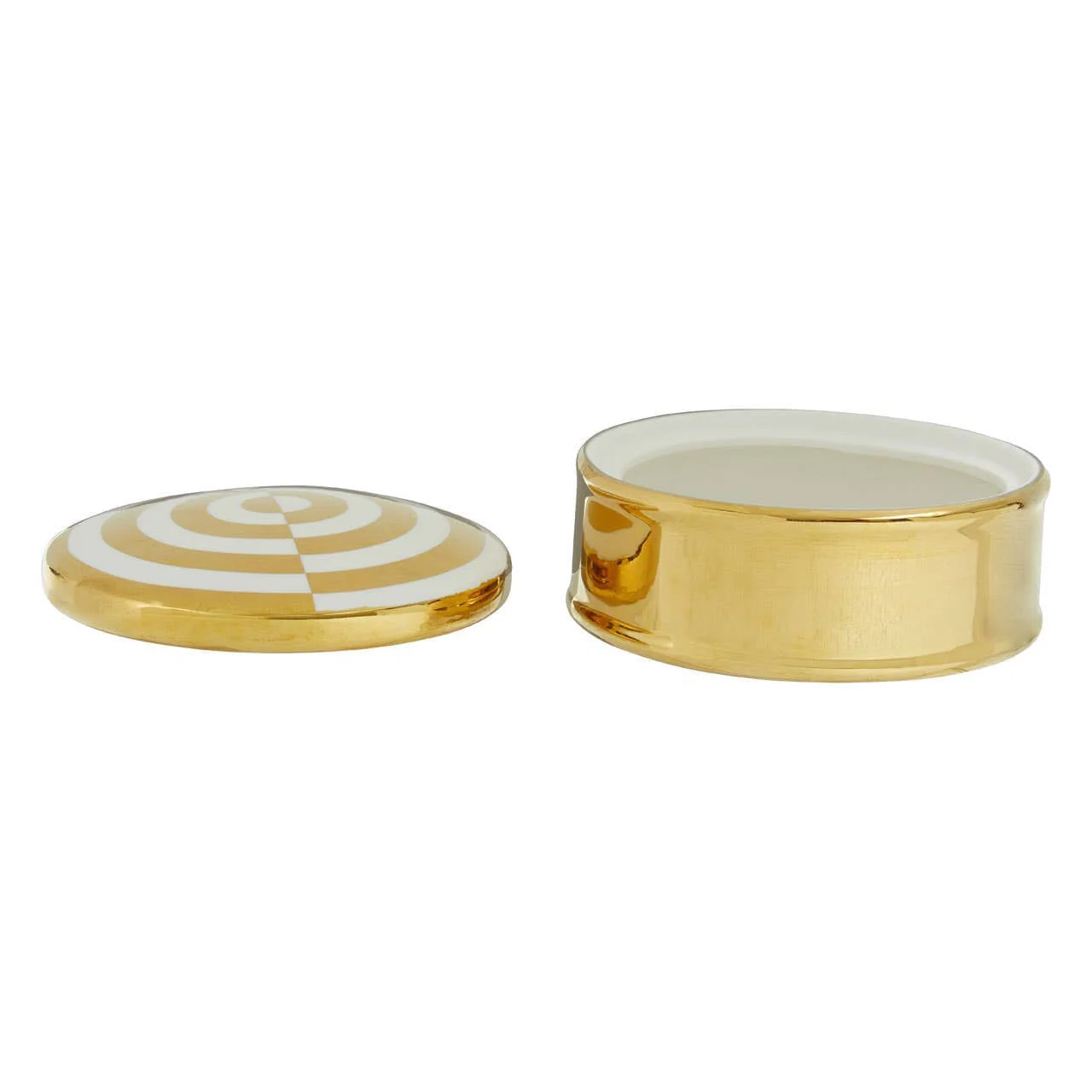 Curva Round Gold and White Trinket Box - Image 5