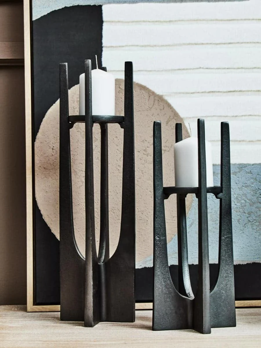 Dante Small Washed Grey Finish Candle Holder - Image 4