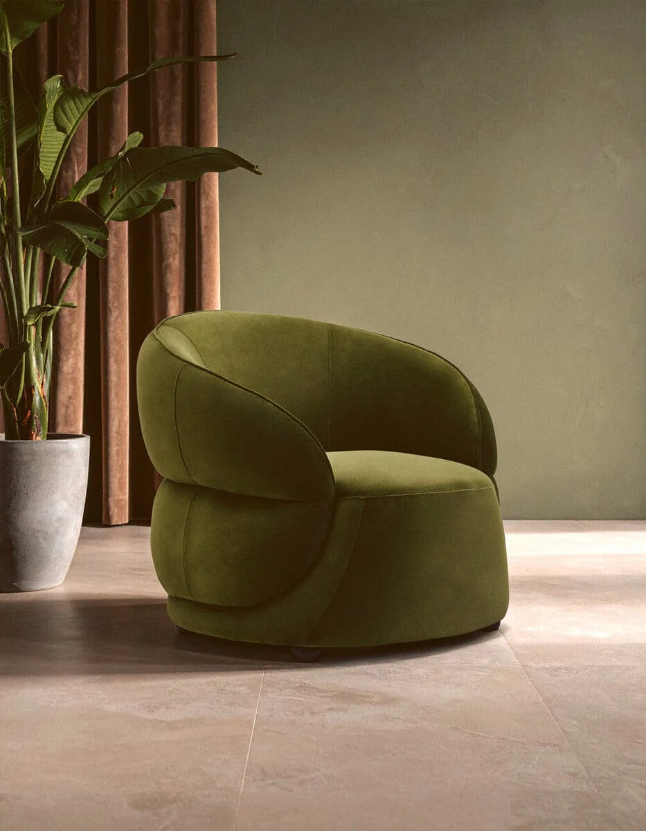 Darla Forest Green Curved Velvet Chair - Image 10