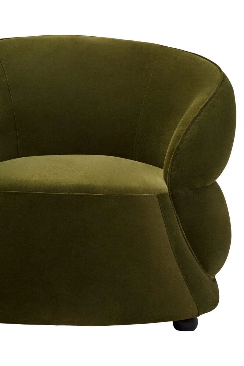 Darla Forest Green Curved Velvet Chair - Image 5